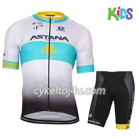 Cykeltrøje + Cykelshorts 2017 Astana Pro Team Børn N002